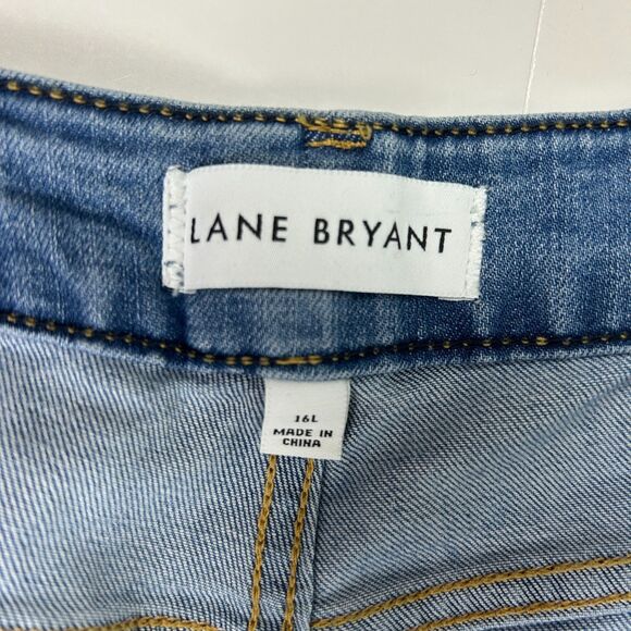 Lane Bryant Mid Rise Wide Leg Crop Jeans Signature Fit Flex Magic Waist 16 Long - Picture 8 of 12